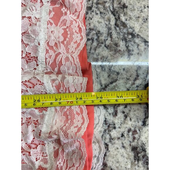 Pinky Sleeveless Womens Mini Dress Small Ivory Lace Overlay Coral Lining - Picture 7 of 7